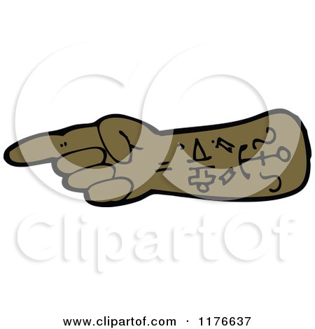 Cartoon of a Severed Tattooed Arm - Royalty Free Vector Illustration by lineartestpilot