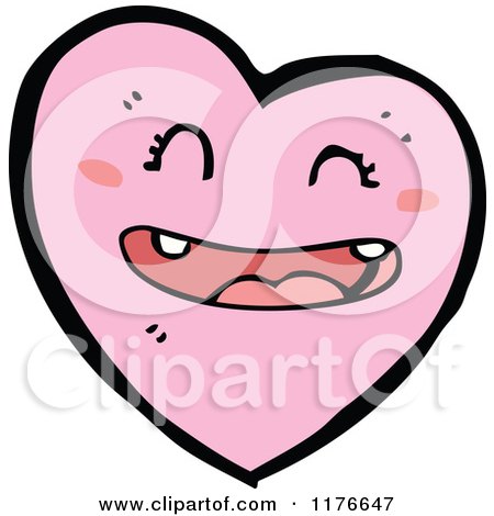 Cartoon of a Happy Pink Heart - Royalty Free Vector Illustration by lineartestpilot