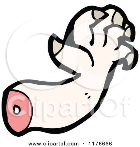 Cartoon of a Severed Hand with Claws - Royalty Free Vector Illustration by lineartestpilot