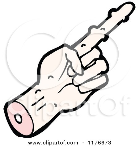 Cartoon of a Severed Warty Hand Pointing - Royalty Free Vector Illustration by lineartestpilot
