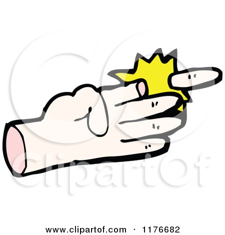 Cartoon of a Severed Hand and Finger - Royalty Free Vector Illustration by lineartestpilot