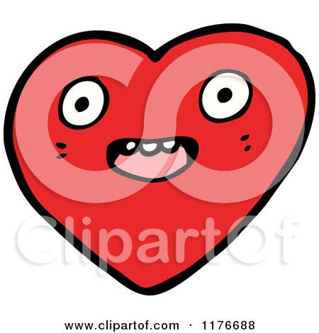Cartoon of a Red Heart - Royalty Free Vector Illustration by lineartestpilot
