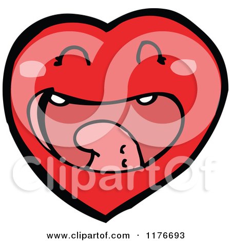 Cartoon of a Yawning Red Heart - Royalty Free Vector Illustration by lineartestpilot