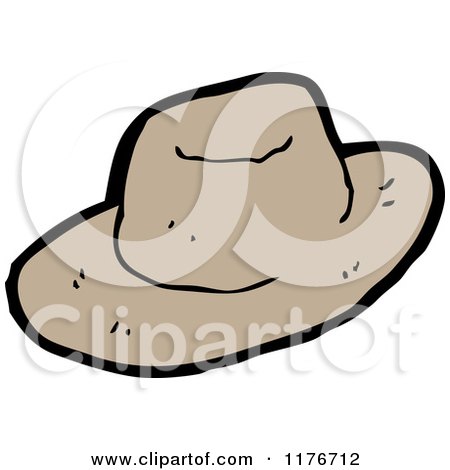 Cartoon of a Men's Fedora - Royalty Free Vector Illustration by lineartestpilot