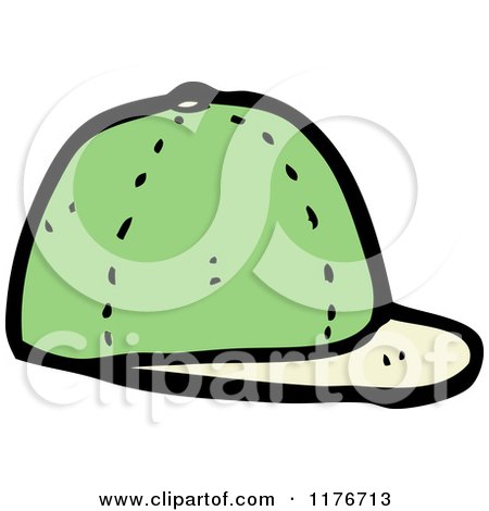 Cartoon of a Green Baseball Cap - Royalty Free Vector Illustration by lineartestpilot