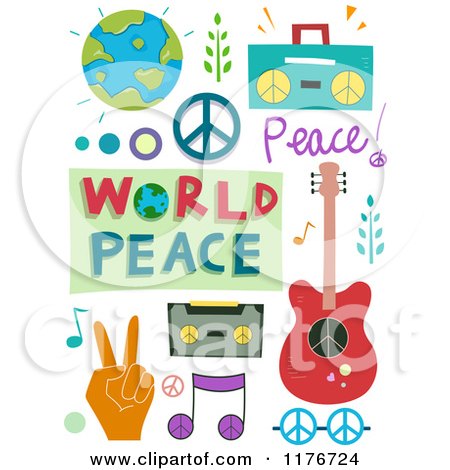 Cartoon of World Peace Design Elements - Royalty Free Vector Clipart by BNP Design Studio