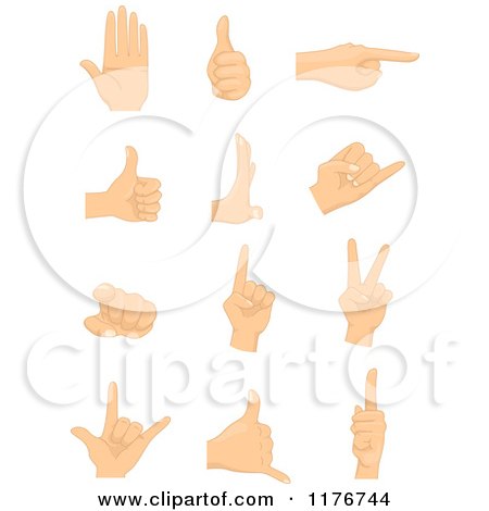 Cartoon of Hand Gestures - Royalty Free Vector Clipart by BNP Design Studio