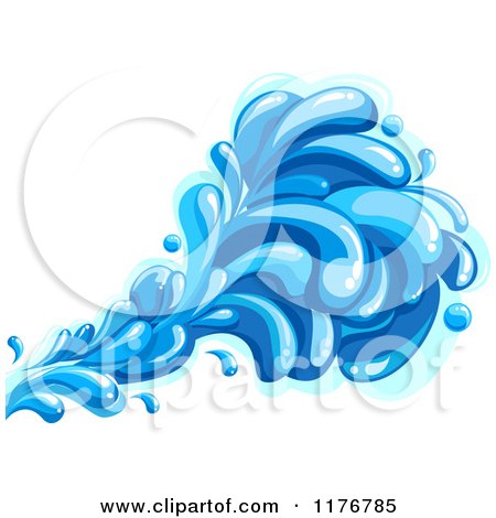Cartoon of a Blue Splash or Wave - Royalty Free Vector Clipart by BNP Design Studio