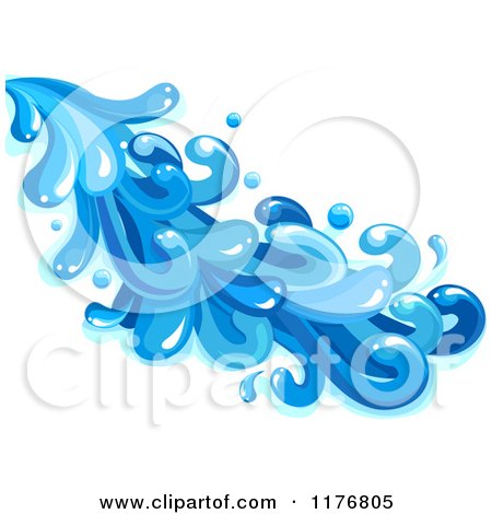 Cartoon of a Blue Splash or Wave 2 - Royalty Free Vector Clipart by BNP Design Studio