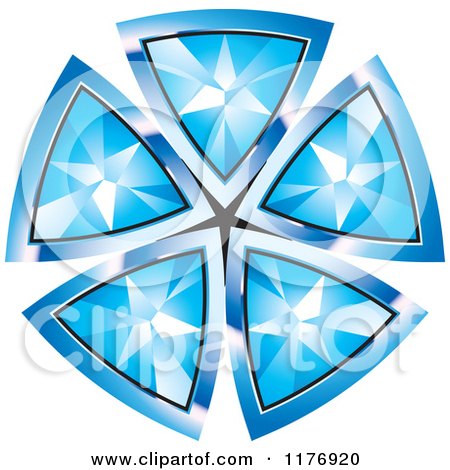 Clipart of a Pendant Made of Blue Triangular Diamonds - Royalty Free Vector Illustration by Lal Perera
