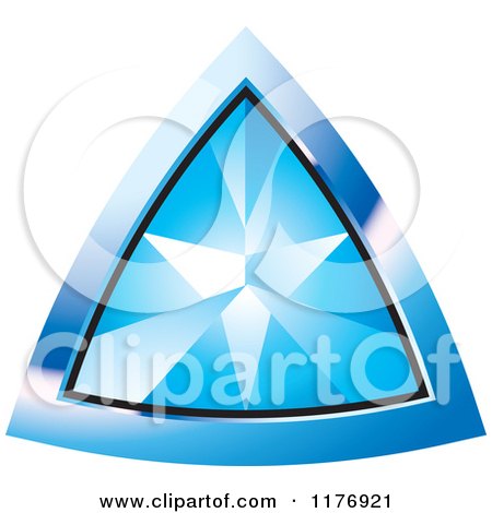 Clipart of a Blue Triangular Diamond - Royalty Free Vector Illustration by Lal Perera