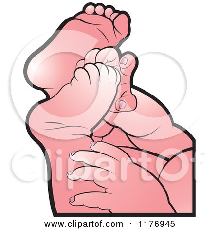 Clipart of a White Baby Feet - Royalty Free Vector Illustration by Lal Perera