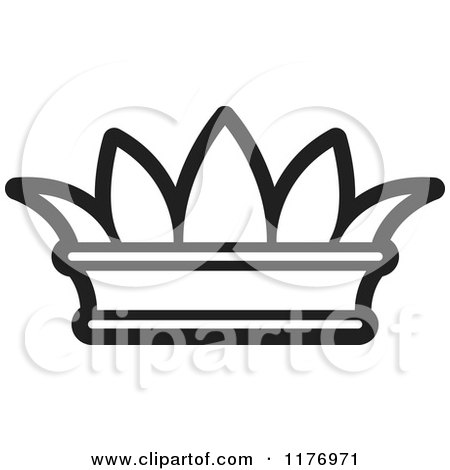 Clipart of a Black and White Crown - Royalty Free Vector Illustration by Lal Perera