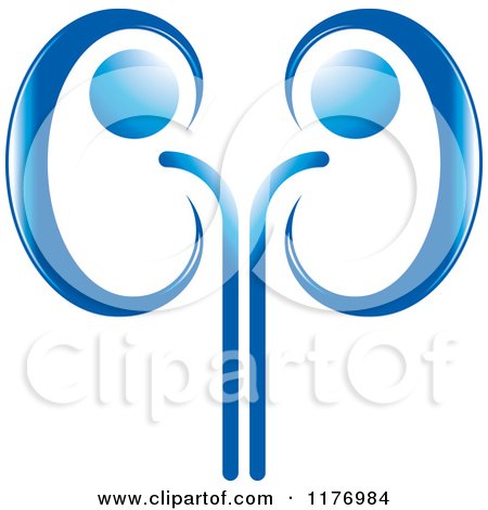 Clipart of a Shiny Blue Kidney Design - Royalty Free Vector Illustration by Lal Perera
