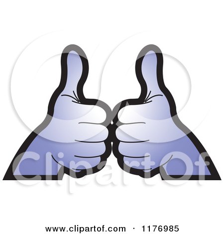 Clipart of Purple Thumb up Hands - Royalty Free Vector Illustration by Lal Perera