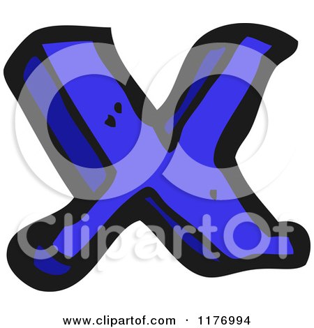 Cartoon of the Letter X - Royalty Free Vector Illustration by lineartestpilot