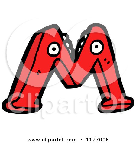 Cartoon of the Letter M - Royalty Free Vector Illustration by lineartestpilot