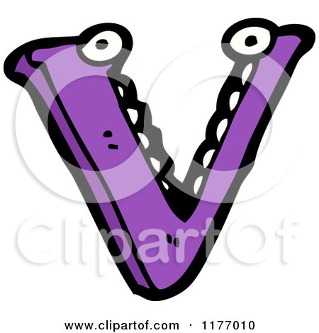 Cartoon of the Letter V - Royalty Free Vector Illustration by lineartestpilot