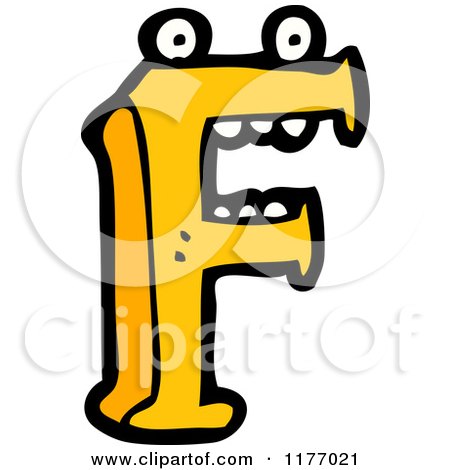 Cartoon of the Letter F - Royalty Free Vector Illustration by lineartestpilot