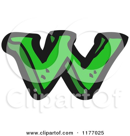 Cartoon of the Letter W - Royalty Free Vector Illustration by lineartestpilot