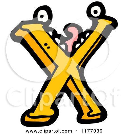 Cartoon of the Letter X - Royalty Free Vector Illustration by lineartestpilot