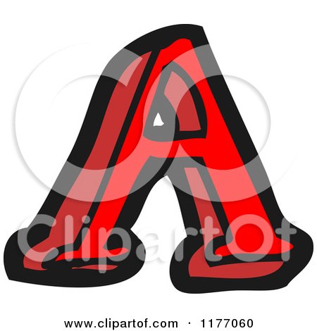 Cartoon of the Letter A - Royalty Free Vector Illustration by lineartestpilot