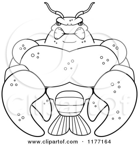 Cartoon of a Tough Muscular Crawfish - Royalty Free Vector Clipart by Cory Thoman