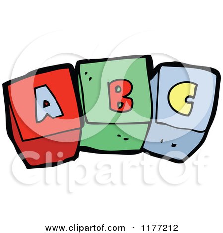 Cartoon Of | Alphabet Blocks Spelling ABC | Royalty Free Vector Clipart by lineartestpilot