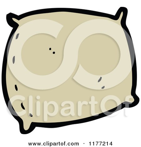 Cartoon Of A Brown Pillow - Royalty Free Vector Clipart by lineartestpilot
