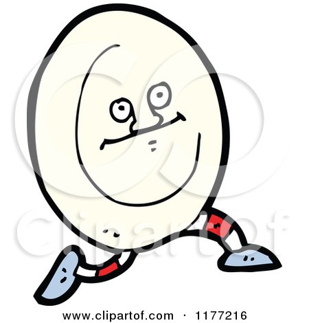 Cartoon Of A Running Dish - Royalty Free Vector Clipart by lineartestpilot