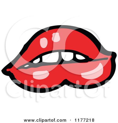 Cartoon Of A Red Mouth - Royalty Free Vector Clipart by lineartestpilot