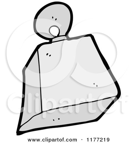 Cartoon Of A Heavy Metal Weight - Royalty Free Vector Clipart by lineartestpilot