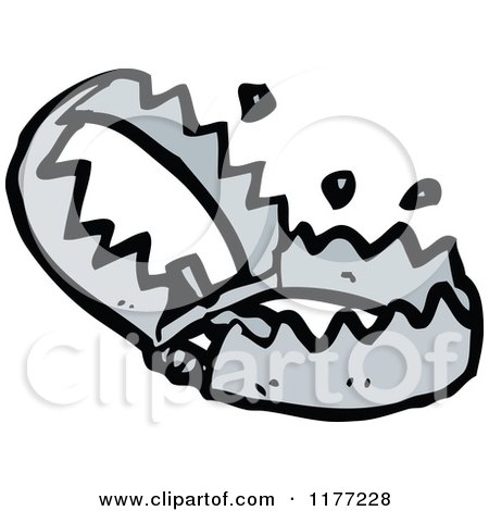 Cartoon Of A Claw Snap Hunting Trap - Royalty Free Vector Clipart by lineartestpilot