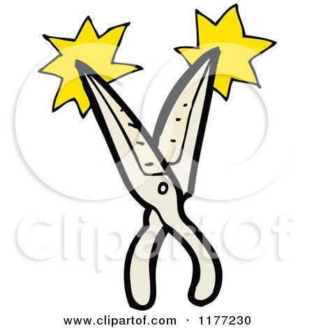Cartoon Of | Shears - Royalty Free Vector Clipart by lineartestpilot