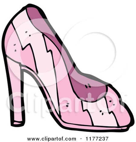 Cartoon Of A Pink High Heel - Royalty Free Vector Clipart by lineartestpilot