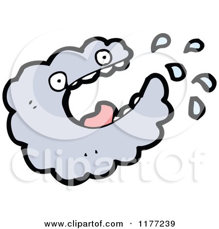 Cartoon Of A Hungry Cloud - Royalty Free Vector Clipart by lineartestpilot