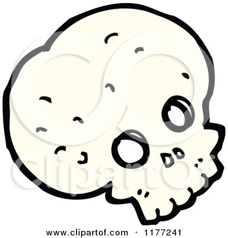 Cartoon Of A Skull Mask - Royalty Free Vector Clipart by lineartestpilot