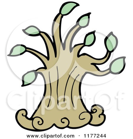 Cartoon Of A Tree - Royalty Free Vector Clipart by lineartestpilot