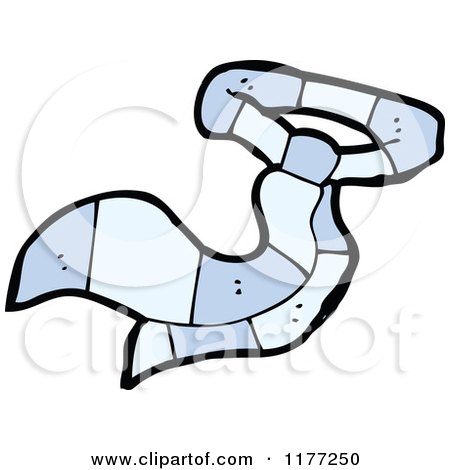 Cartoon Of A Blue Tie - Royalty Free Vector Clipart by lineartestpilot