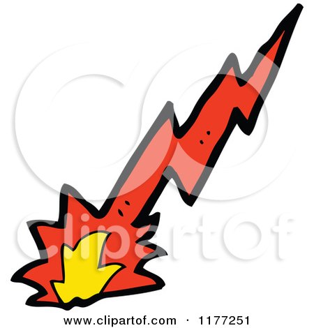 Cartoon Of A Red Bolt - Royalty Free Vector Clipart by lineartestpilot