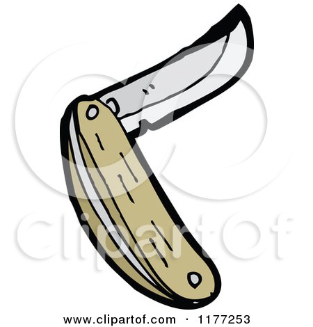 Cartoon Of A Switchblade - Royalty Free Vector Clipart by lineartestpilot
