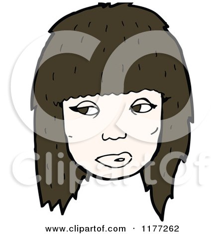 Cartoon Of A Skeptical Womans Face - Royalty Free Vector Clipart by lineartestpilot