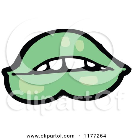 Cartoon Of A Green Mouth - Royalty Free Vector Clipart by lineartestpilot