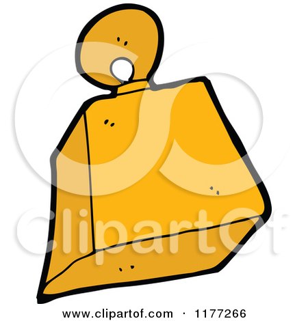 Cartoon Of A Gold Weight - Royalty Free Vector Clipart by lineartestpilot