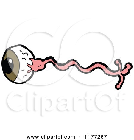 Cartoon Of A Tendon And Brown Eyeball - Royalty Free Vector Clipart by lineartestpilot