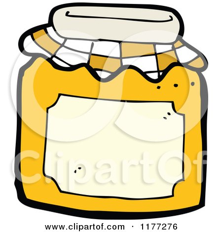 Cartoon Of A Marmalade Jar - Royalty Free Vector Clipart by lineartestpilot