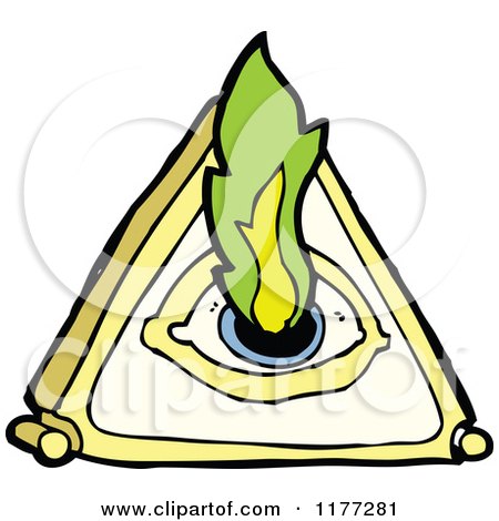 Cartoon Of A Mystical All Seeing Eye - Royalty Free Vector Clipart by lineartestpilot
