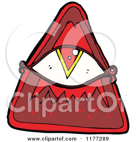 Cartoon Of A Red All Seeing Eye - Royalty Free Vector Clipart by lineartestpilot