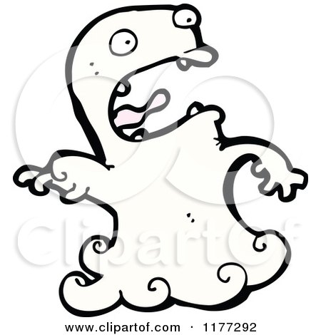 Cartoon Of A Screaming Ghost - Royalty Free Vector Clipart by lineartestpilot