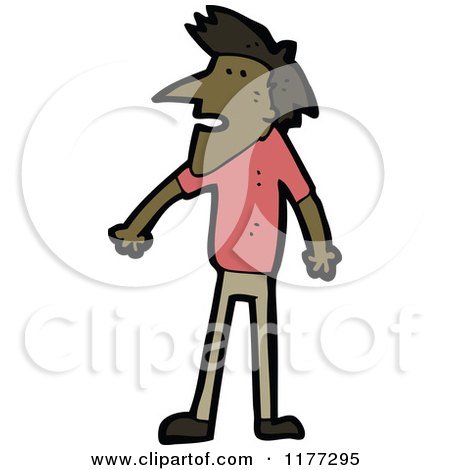 Cartoon Of A Black Man Looking Left - Royalty Free Vector Clipart by lineartestpilot